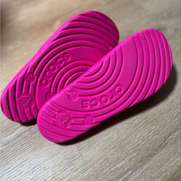CROCS Fuchsia Slide Sandals - Picture 2 of 2